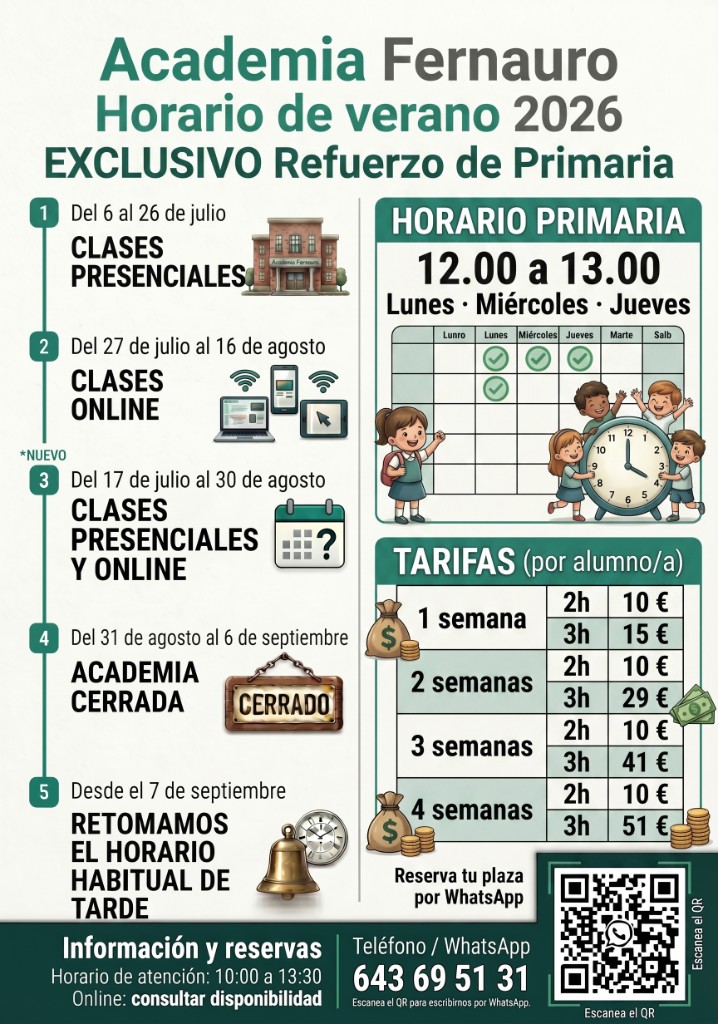 Ficha informativa verano Primaria